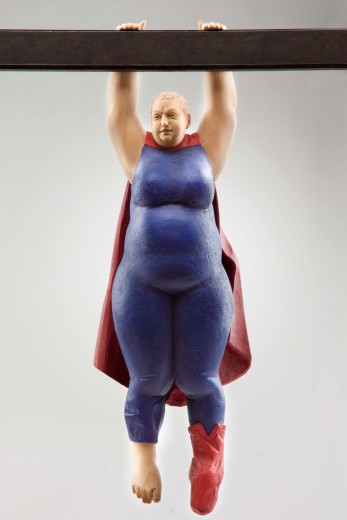 "supergirl" (hanging), nutwood, acrilic colors, 34cm, 2007