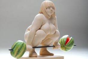 lifting 4 watermelons (detail)