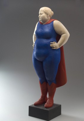 "super girl", limewood, acrilic colors, 80cm, 2006